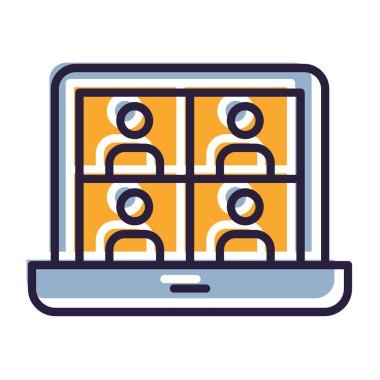 Dizüstü bilgisayar simgesi vektör çizimi