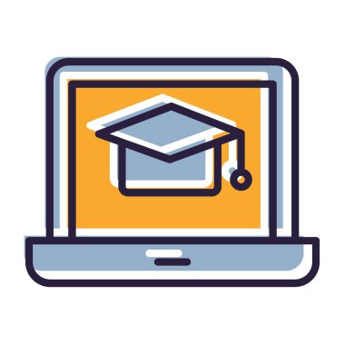 eğitim simgesi olan dizüstü bilgisayar