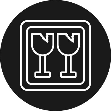 Bir kadeh şarap ikonunun vektör çizimi.