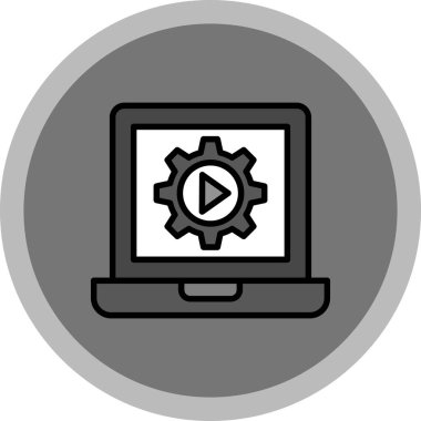 Video Düzenleme Basit Vektör Simgesi İllüstrasyonu