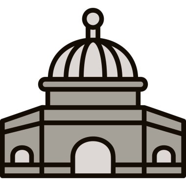 cami kubbesi, illüstrasyon, beyaz arkaplan üzerindeki vektör.