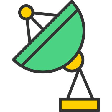 uydu anten simgesi renk dış hat vektörü