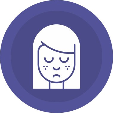 üzgün yüz simgesi, vektör illüstrasyonu