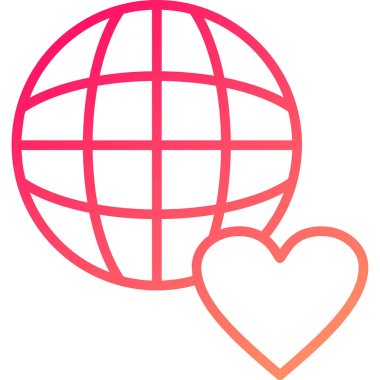 dünya sevgi simgesi vektör illüstrasyonu