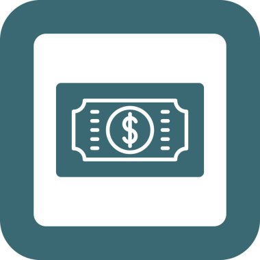 Cash dollar düz ikon vektör çizimi