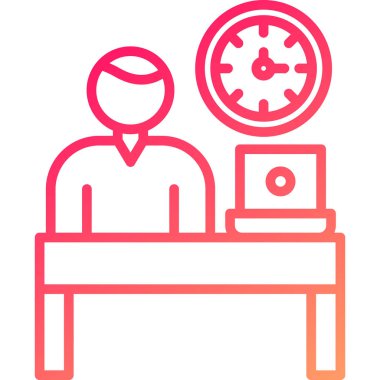 Saat simgesi olan adam, vektör illüstrasyonu