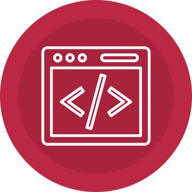 Kodlama. Web simgesi basit illüstrasyon