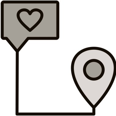 gps konum haritası simgesi - taslak biçimi