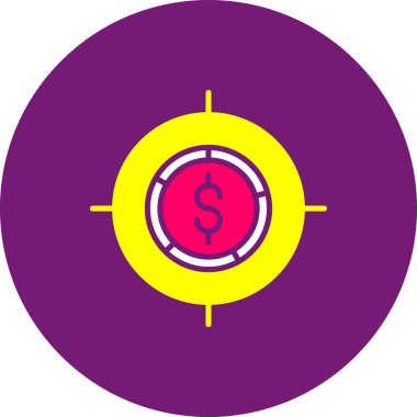 Para düz simgesi, vektör, illüstrasyon