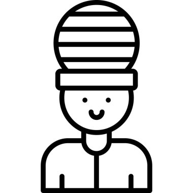 Şapkalı çocuk. Basit tasarım