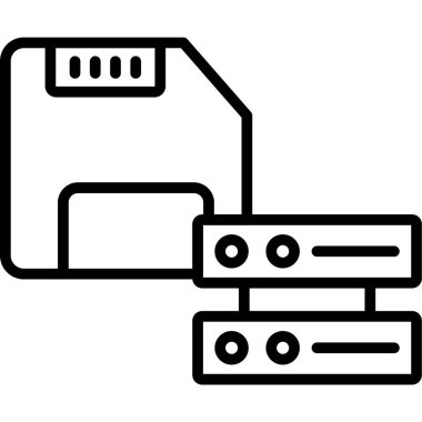 Bilgisayar donanım teknolojisi simgesi ana hat biçiminde