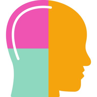 İnsan başı profil simgesi, vektör illüstrasyonu