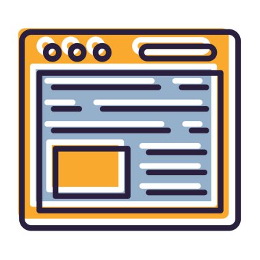 Tarayıcı web tarayıcı simgesi doldurulmuş ana hatlar biçiminde