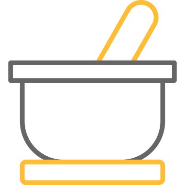 Kase ve kaşık çorba vektörü çizimi