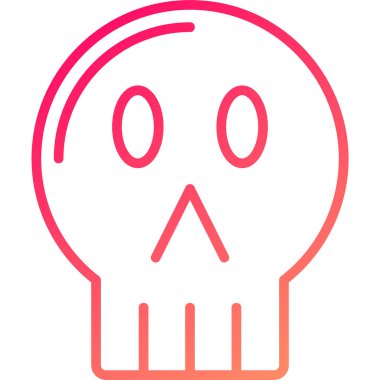 vektör kafatası simgesi, korku sembolünün basit tasarımı