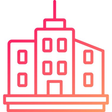 Bina. Web simgesi basit illüstrasyon