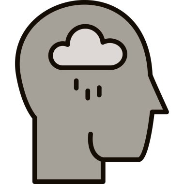 konuşma kabarcığı simgesi olan baş, vektör illüstrasyon tasarımı