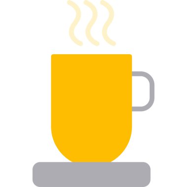 sıcak kahve fincanı simgesi, düz tasarım