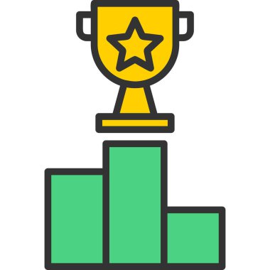 Kazanan Basit Vektör Simgesi İllüstrasyonu