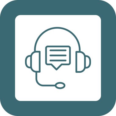 Çağrı merkezi vektör çizgisi simgesi, doğrusal düzenlenebilir dış hat arkaplanı.