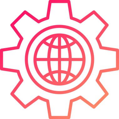 Genel ayarlar vektör simgesi. biçim düz sembol, turuncu renk, yuvarlak açılar, beyaz arkaplan