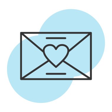 aşk vektör çizgisi simgesi, işaret, beyaz arkaplan üzerindeki illüstrasyon, düzenlenebilir vuruşlar