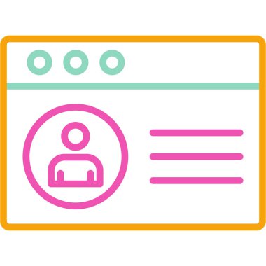 Kimlik kartı. Web simgesi basit illüstrasyon