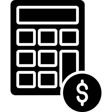 Dolar hesap makinesi simgesi, basit vektör illüstrasyonu