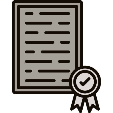 Sertifika ikonu vektör illüstrasyonu