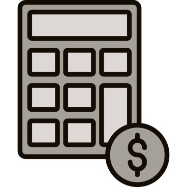 Hesaplayıcı Basit Vektör Simgesi İllüstrasyonu