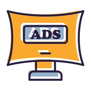 Reklam reklamları simgesi düz stil