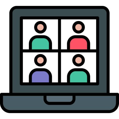 iş toplantısı renk ikonu vektör illüstrasyonu