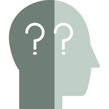 soru işareti ve adam baş