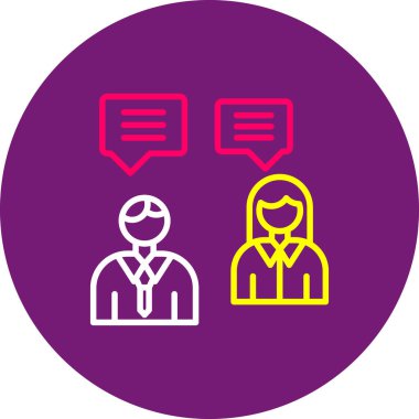 Konuşma baloncuğu olan bir grup insan