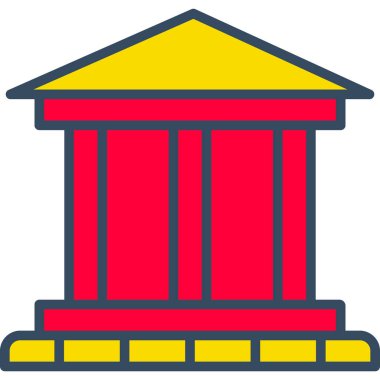 Bina. Web simgesi basit illüstrasyon