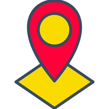 konum haritası simgesi, vektör illüstrasyonu