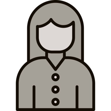 Kadın avatar, vektör illüstrasyonu