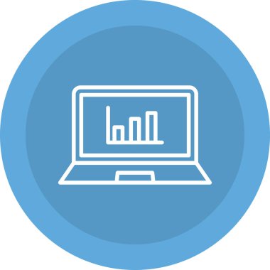 Grafik simgesi vektör illüstrasyonlu bilgisayar monitörü