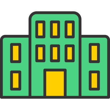 Bina. Web simgesi basit illüstrasyon