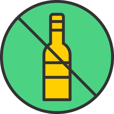 Alkol ikonu. Web için alkol içeceği vektör simgesinin özet çizimi.