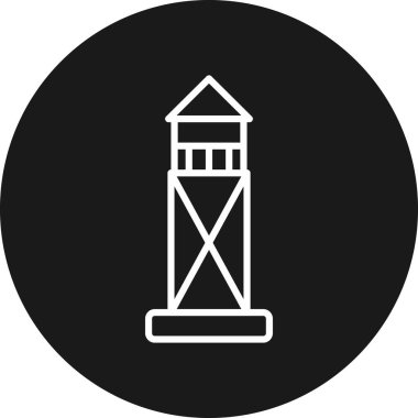 deniz feneri simgesi, vektör illüstrasyonu