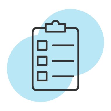 Kontrol listesi düz simgesi, vektör illüstrasyonu