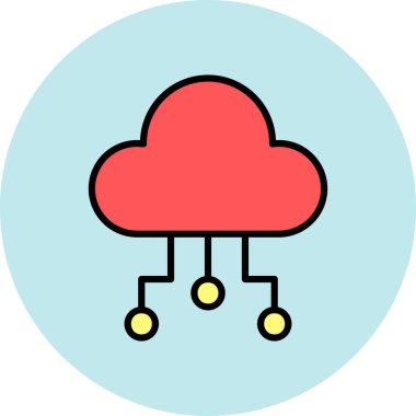 Bulut. Web simgesi basit illüstrasyon