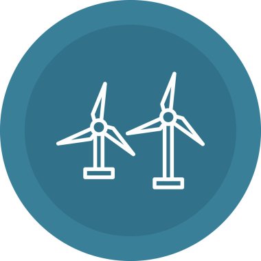 Rüzgâr türbinleri modaya uygun izole edilmiş arkaplanda simge oluşturdular