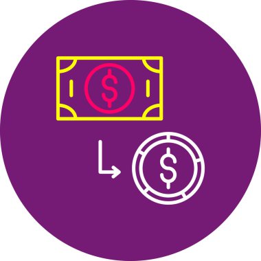 Para simgesinin vektör illüstrasyonu