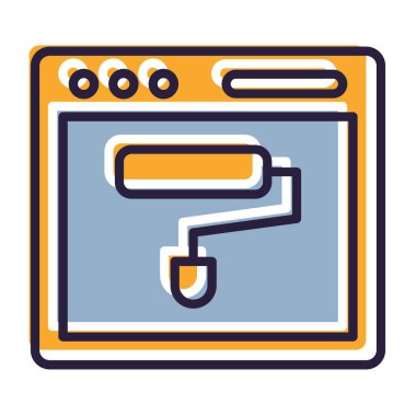 Mutfak gereçleri simgesi doldurulmuş ana hatlar biçiminde