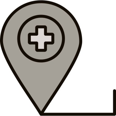 Harita işaretleyici hastane simgesi - taslak biçimi