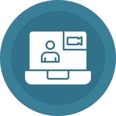 Online toplantı. Basit illüstrasyon