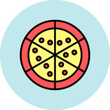 Pizza simgesinin vektör illüstrasyonu