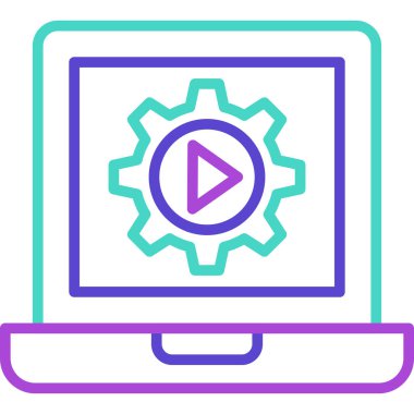 Video Düzenleme Basit Vektör Simgesi İllüstrasyonu